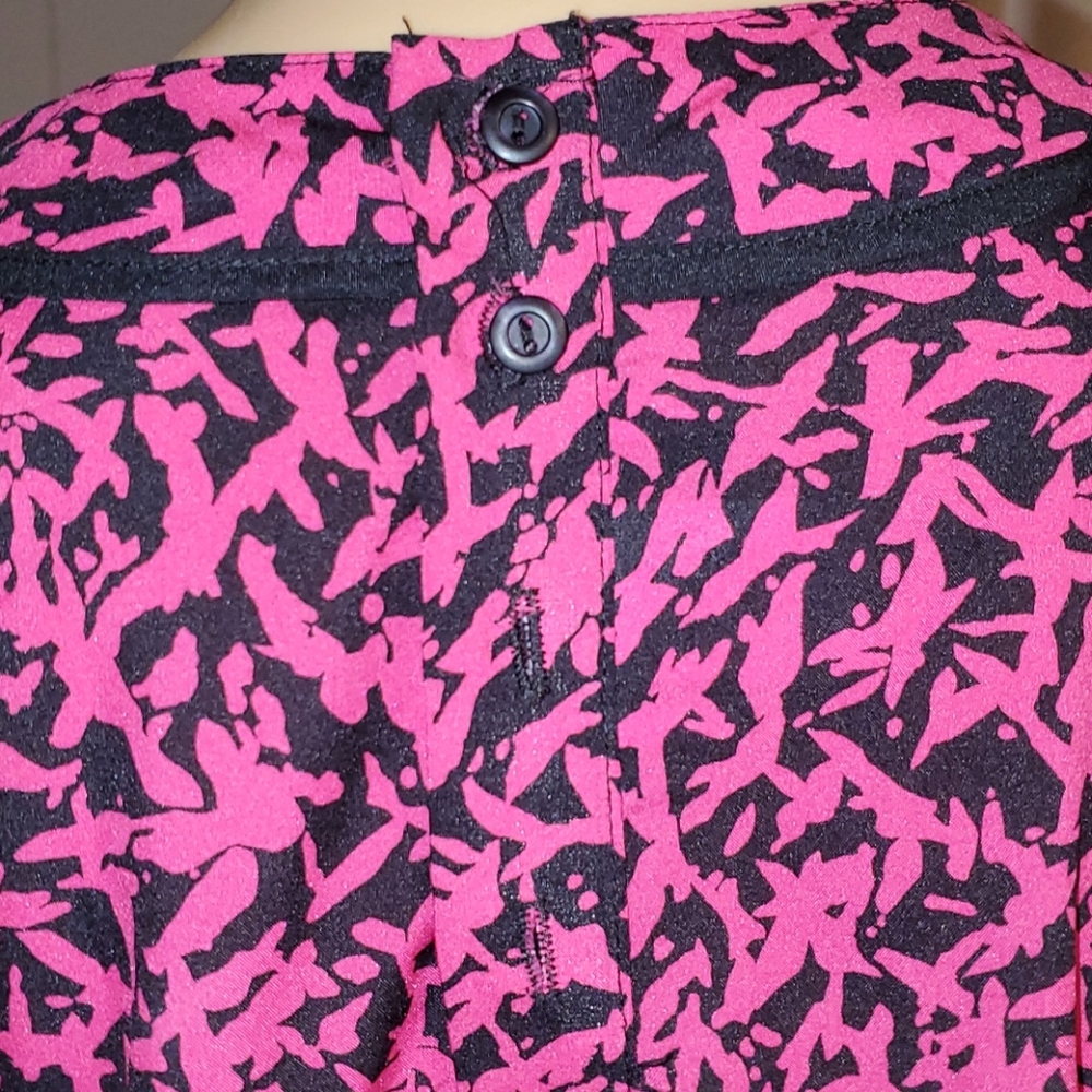 Vintage Judy Bond pink and black blouse sz 18 - Picture 5 of 6